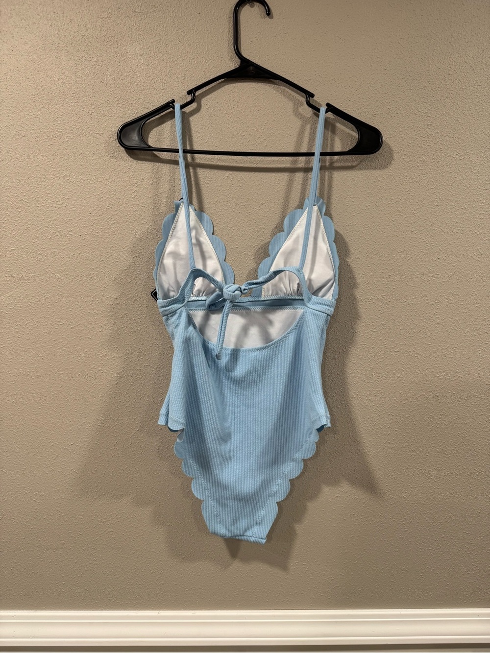 NWT Zaful Light Blue Scalloped One-Piece Swimsuit - Picture 4 of 4